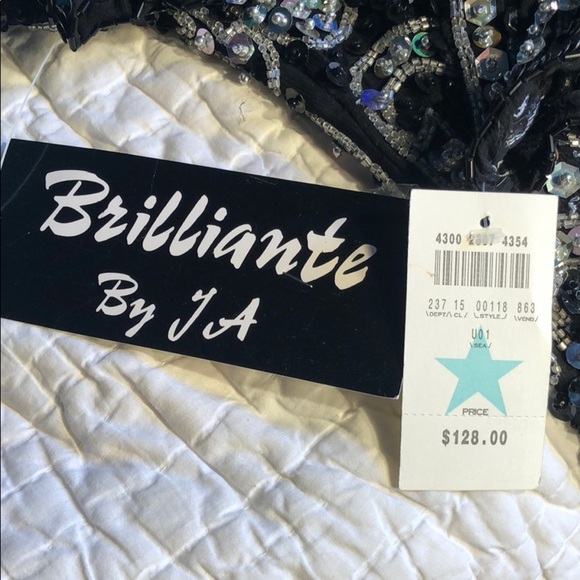 DRESS BRILLIANT BY JA VINTAGE SEQUIN BLACK SILVER - Picture 10 of 14